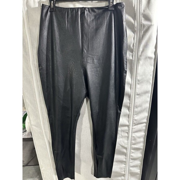 Commando Faux‎ Leather Black Leggings High Rise Stretchy Minimalist Grunge 3x - Picture 2 of 6